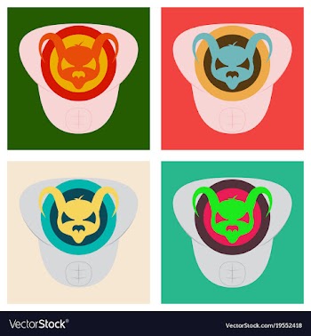 Set of superhero color flat badges emblems logos vector image