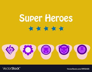 Set of superhero color flat badges emblems logos vector image