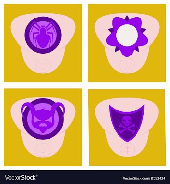 Set of superhero color flat badges emblems logos vector image