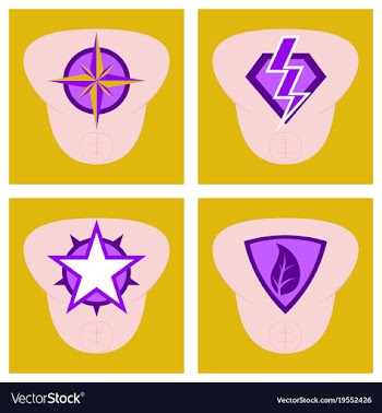 Set of superhero color flat badges emblems logos vector image