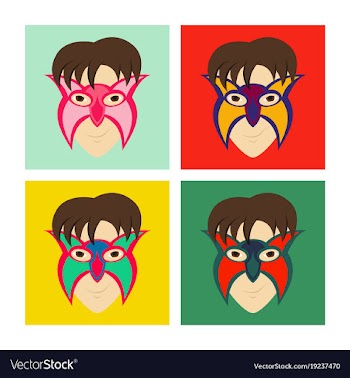 Set of superhero in action superhero character vector image