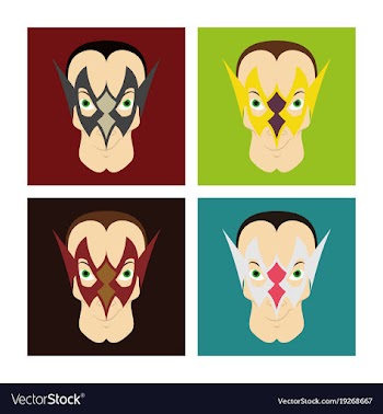 Set of superhero in action superhero character vector image