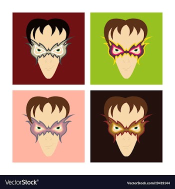 Set of superhero in action superhero character vector image