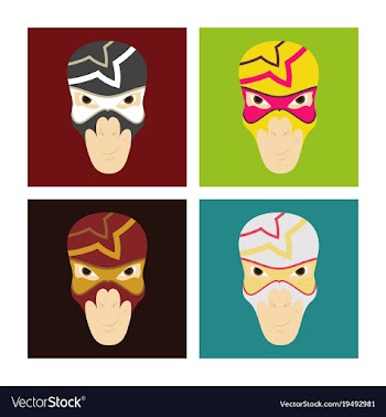 Set of superhero in action superhero character vector image