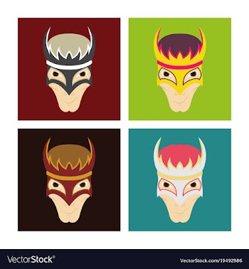 Set of superhero in action superhero character vector image