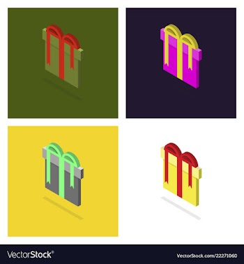 Set of surprise gift box vector image