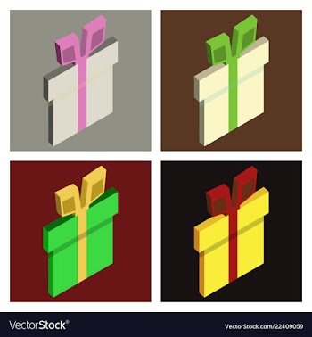 Set of surprise gift box vector image