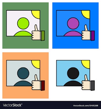 Set of symbol of finger up thumb up in flat style vector image