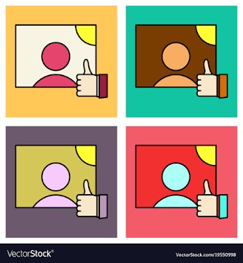 Set of symbol of finger up thumb up in flat style vector image