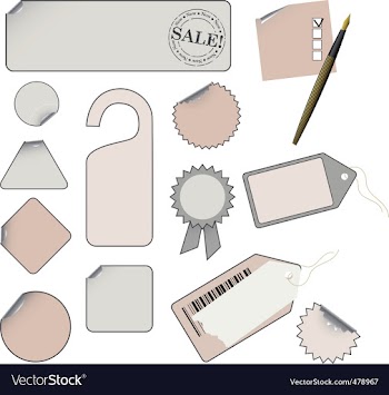  					Set of tags vector image														