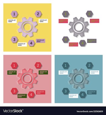 Set of technology background with gear wheel vector image