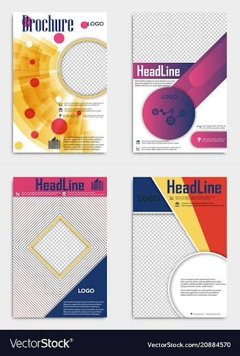 Set of template design layout brochure geometric vector image
