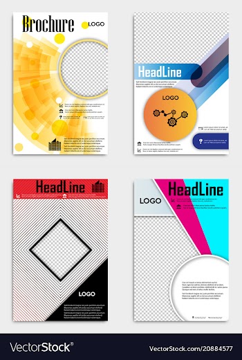 Set of template design layout brochure geometric vector image