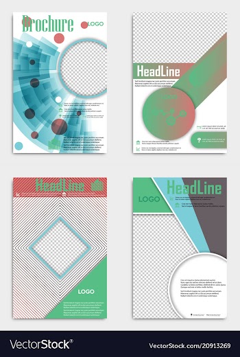 Set of template design layout brochure geometric vector image