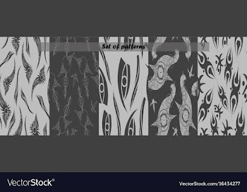 Set of ten seamless organic rounded lines and vector image