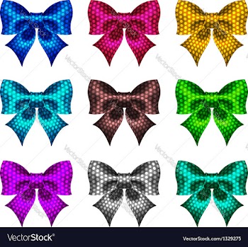  					Set of textured bows vector image														