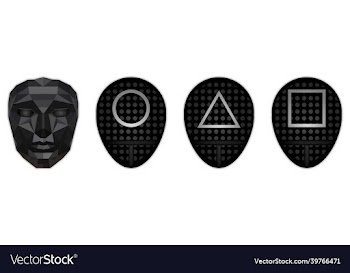 set of the masks of the squid game characters