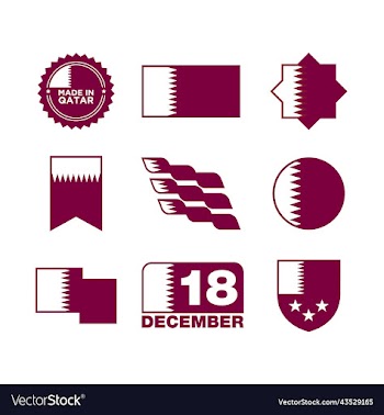 set of the national flag of qatar icon