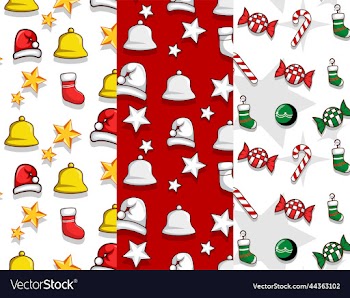set of three different christmas pattern