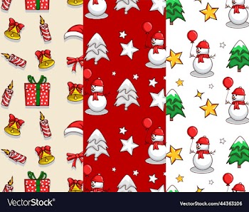 set of three different christmas pattern