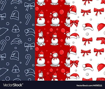 set of three different christmas pattern