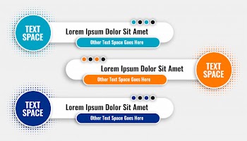 Set of three modern lower third banner template Free Vector