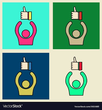 Set of thumbs up like social network facebook etc vector image