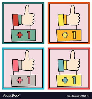 Set of thumbs up like social network facebook etc vector image