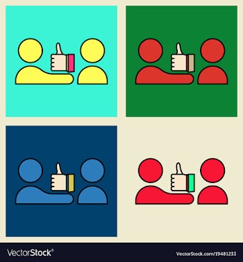 Set of thumbs up like social network facebook etc vector image