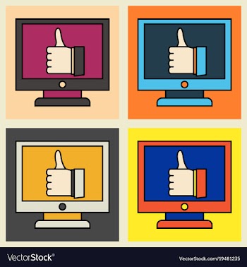 Set of thumbs up like social network facebook etc vector image