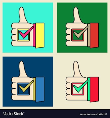 Set of thumbs up like social network facebook etc vector image