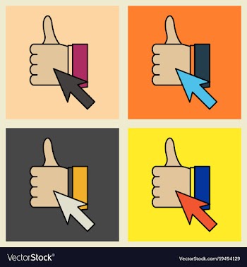 Set of thumbs up like social network facebook etc vector image