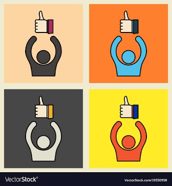 Set of thumbs up like social network facebook etc vector image