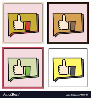 Set of thumbs up like social network facebook etc vector image