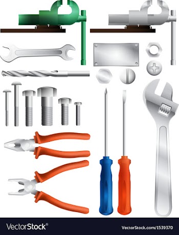 Set of tools vector image