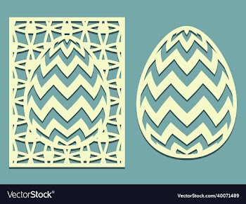 set of tracery eggs with zigzag pattern laser