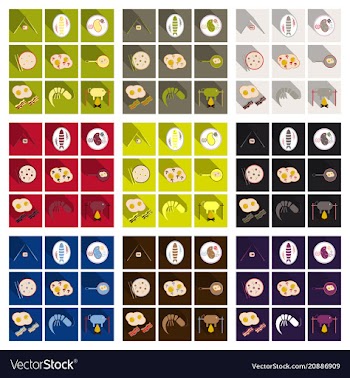Set of traditional food icons vector image
