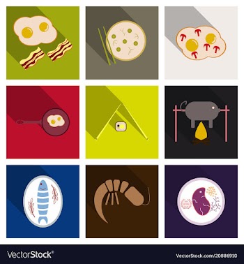 Set of traditional food icons vector image