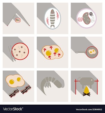 Set of traditional food icons vector image