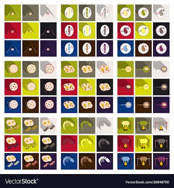 Set of traditional food icons vector image