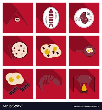Set of traditional food icons vector image