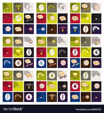 Set of traditional food icons vector image