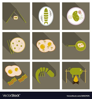 Set of traditional food icons vector image