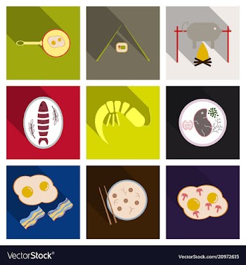 Set of traditional food icons vector image