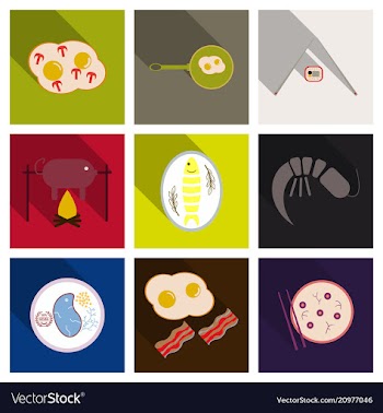 Set of traditional food icons vector image