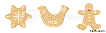 Set of traditional sweet baked christmas cookie