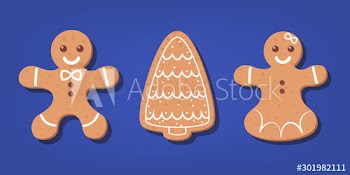 Set of traditional sweet baked christmas cookie