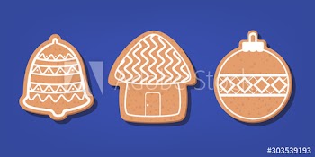Set of traditional sweet baked christmas cookie