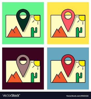 Set of travel pin location on a global map flat vector image