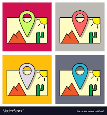 Set of travel pin location on a global map flat vector image